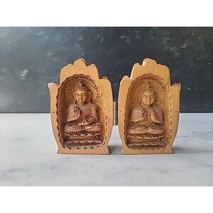 Wooden Folding Hands In Prayer Budda Inside Vintage Religious Home Decor